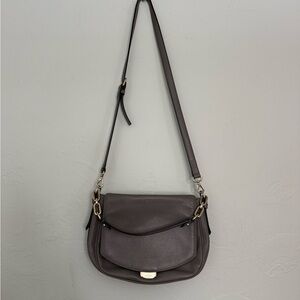 Kate Spade Taupe Leather Shoulder Bag with Gold Chain